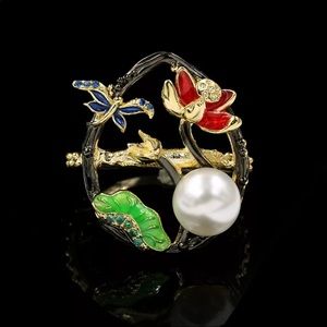 Ring 💍 “Night on the Lake” Freshwater Pearl